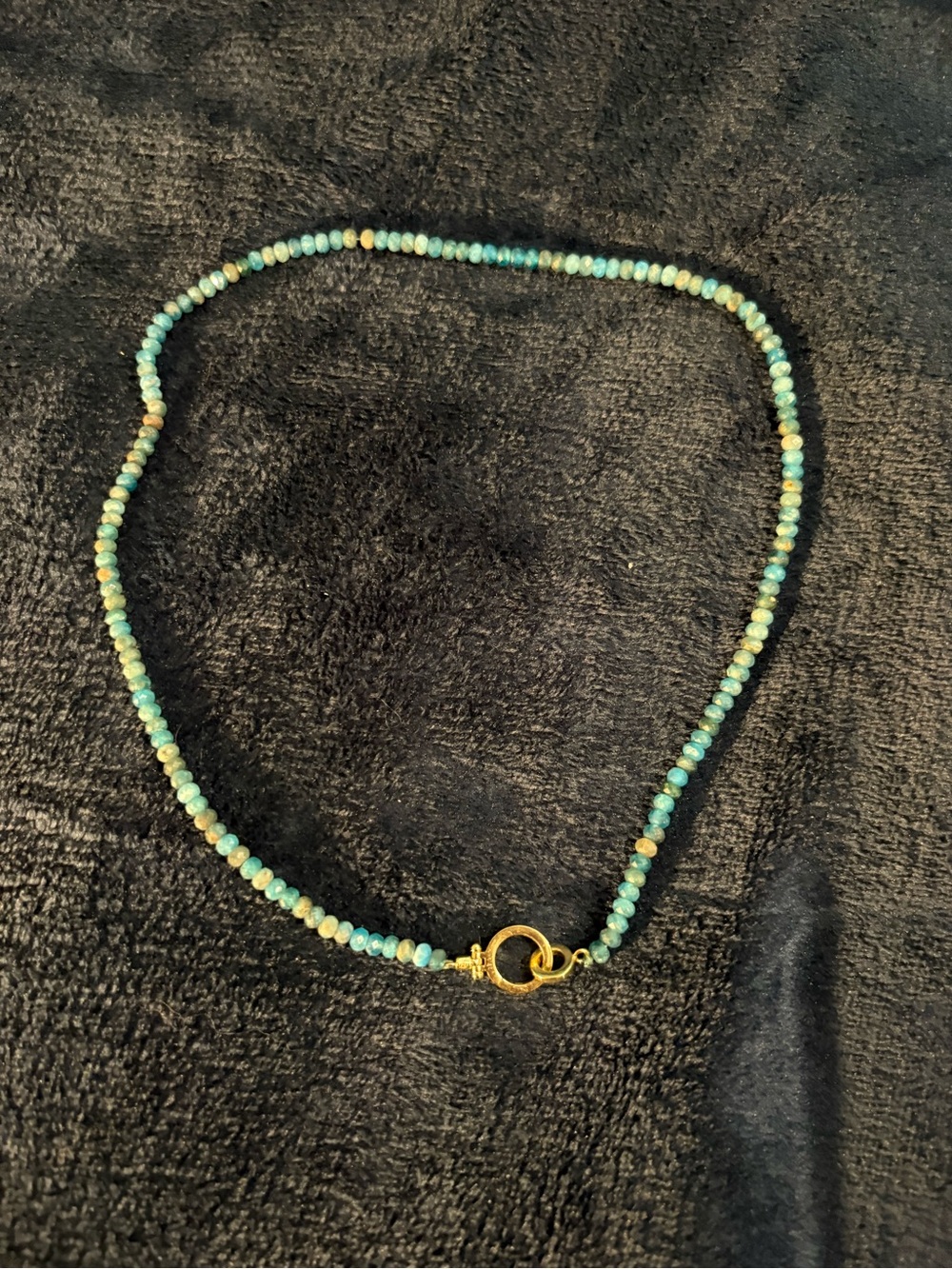Gorjana! Delicate Turquoise Beaded Necklace with Gold Clasp - Picture 2 of 4